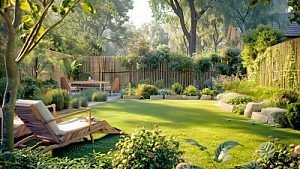 Garten mit Liege