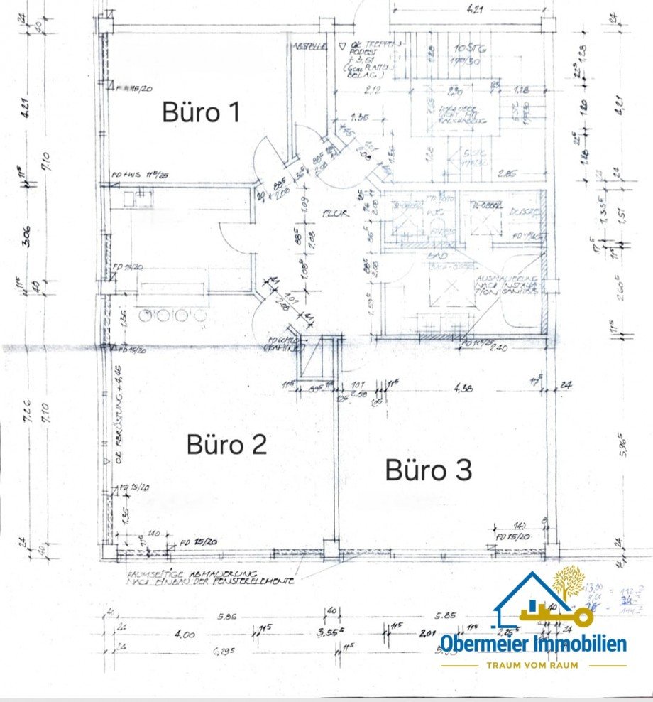 Grundriss OG-B�ro Lager Regensburg