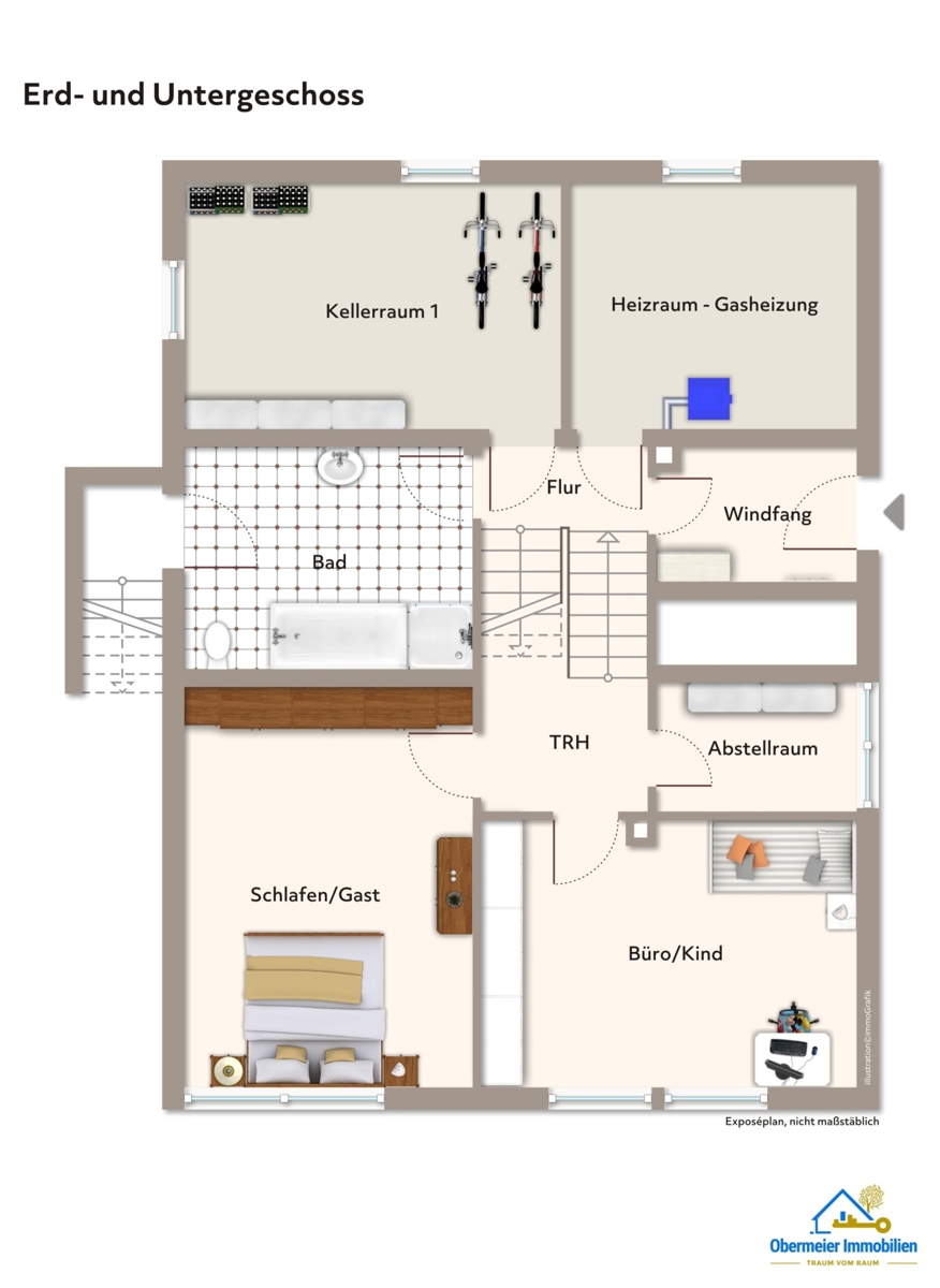 Erd- und Untergeschoss Bungalow Lappersdorf