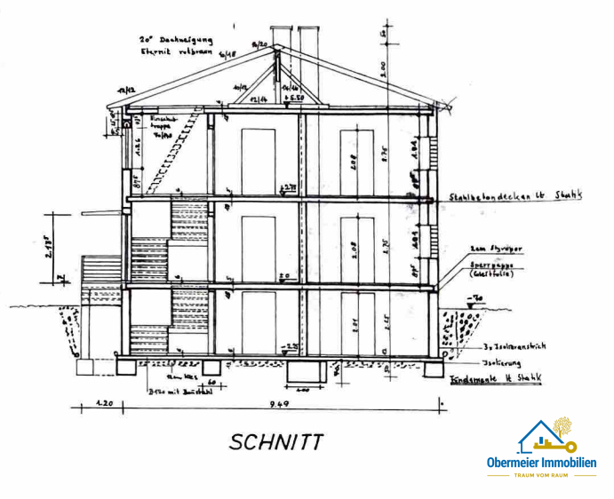 Schnitt Zweifamilienhaus Pentling
