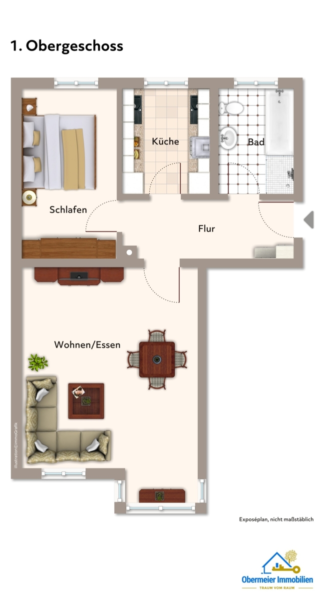 Grundriss-Skizze Etagenwohnung Regensburg