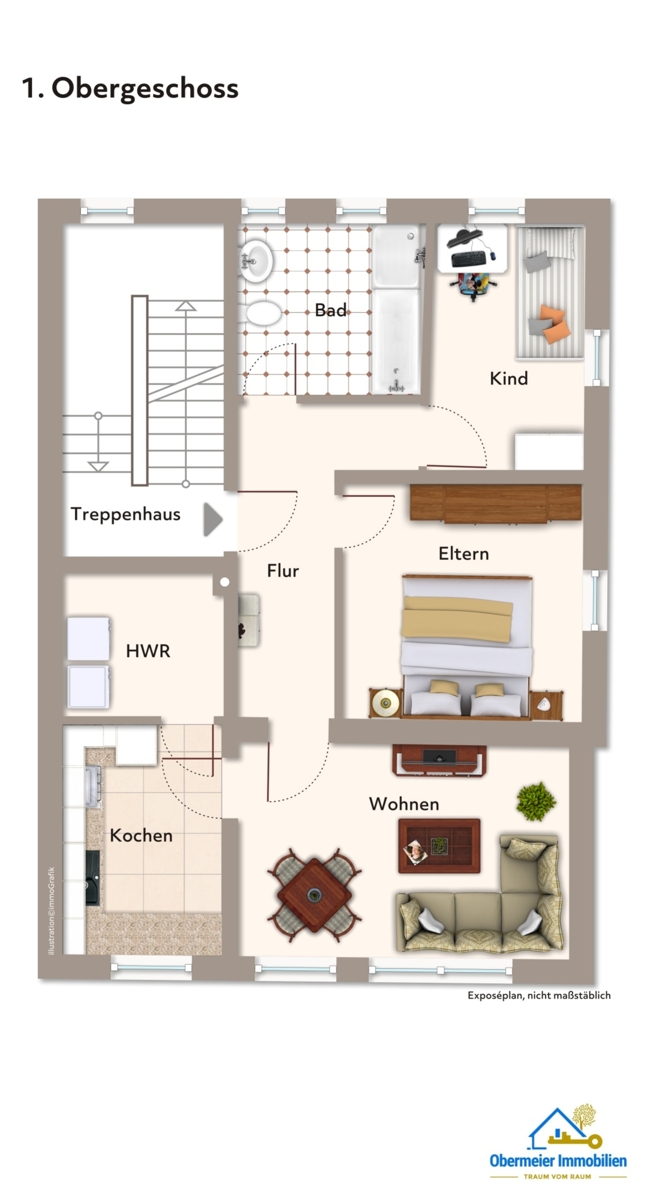 1. Obergeschoss Haus Regensburg