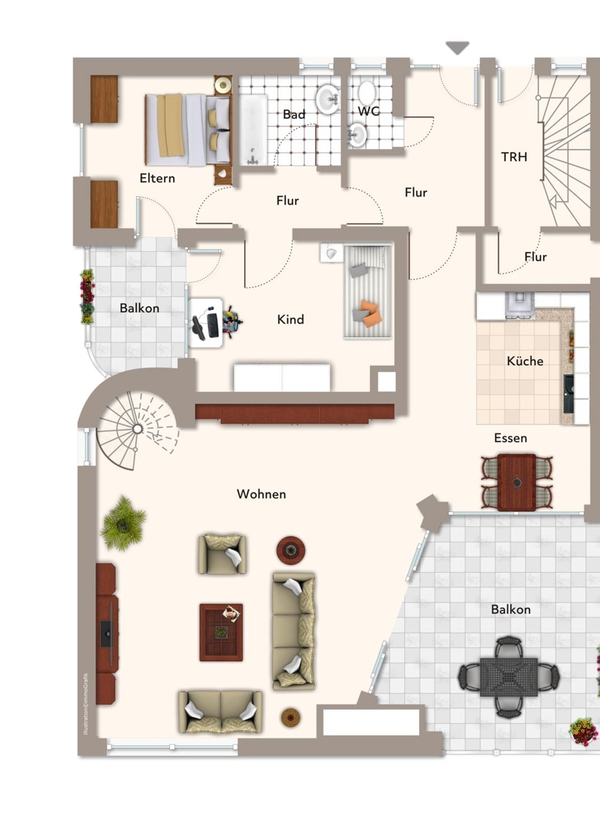 Grundriss Erdgeschosswohnung Nittendorf