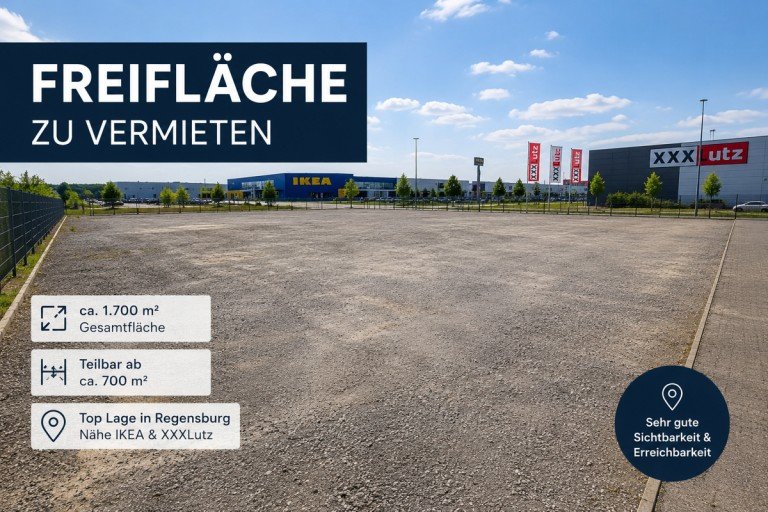 Musterfoto Regensburg Freifl�chen Vielseitig nutzbare Freifl�che in Top-Lage in Regensburg - direkt bei IKEA & XXXLutz Hiendl