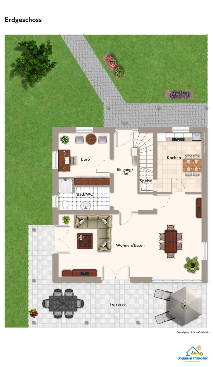 EG-Grundriss Einfamilienhaus Bodenw�hr