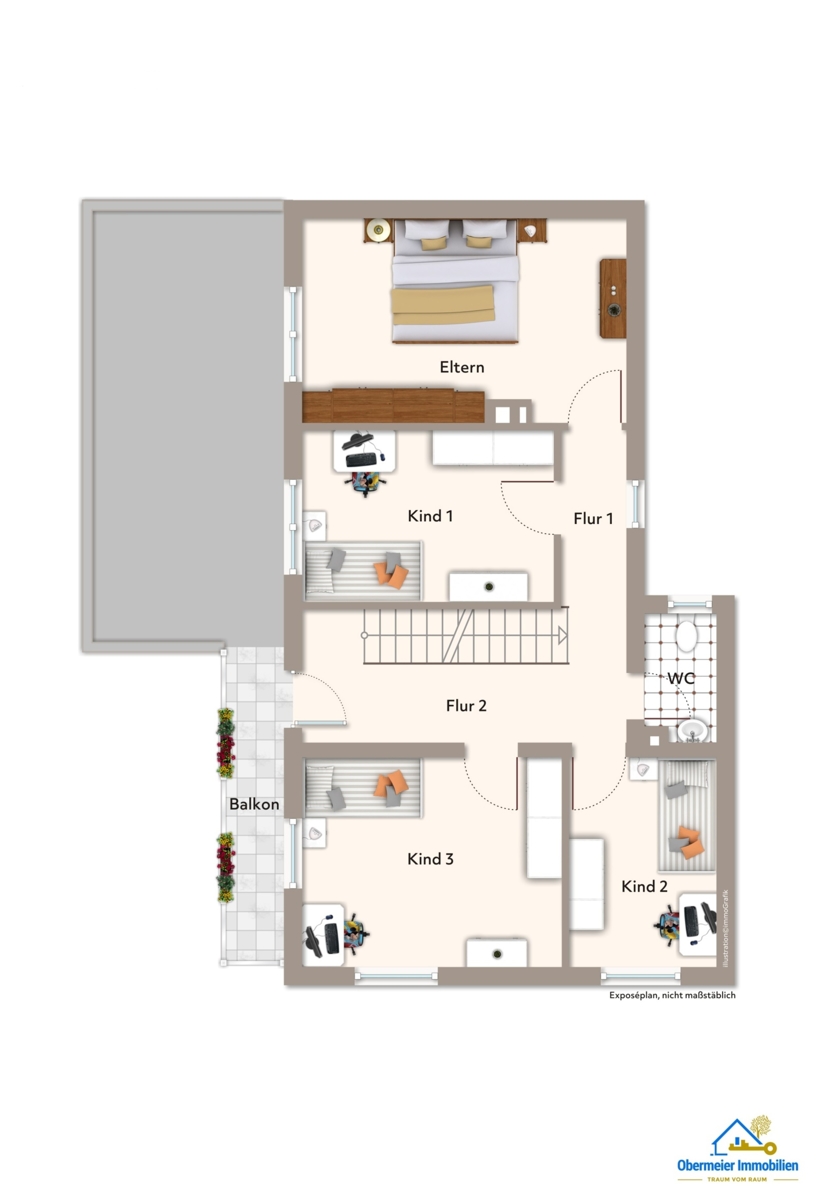 Obergeschoss/Haus 1 Einfamilienhaus Hunderdorf