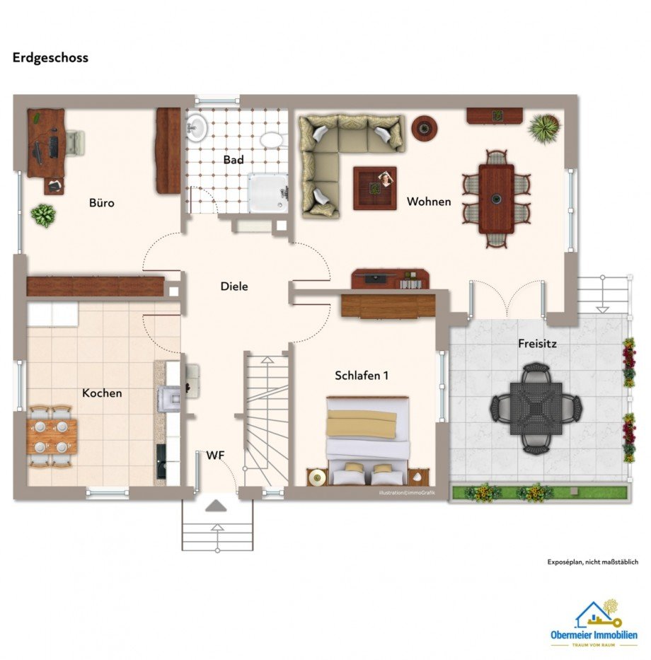 Grundriss Erdgeschoss Zweifamilienhaus Burglengenfeld