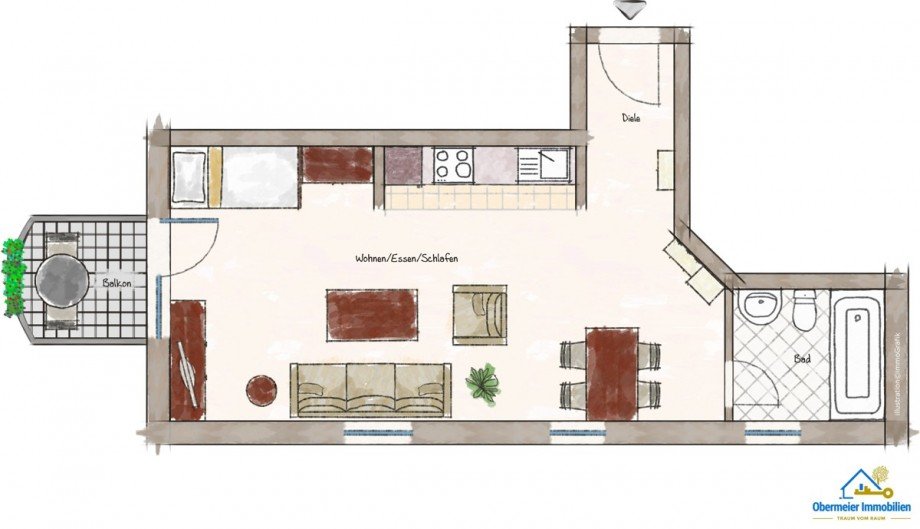 Grundriss Etagenwohnung Tegernheim