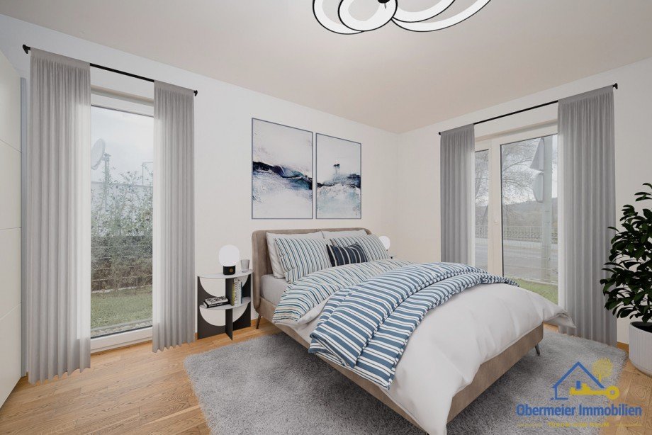 Schlafen Visualisierung Erdgeschosswohnung Kelheim / Affecking