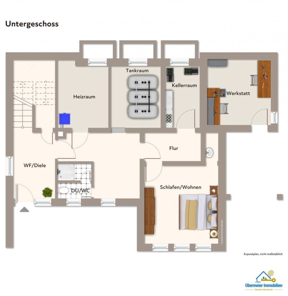Untergeschoss Einfamilienhaus Wiesent / Ettersdorf