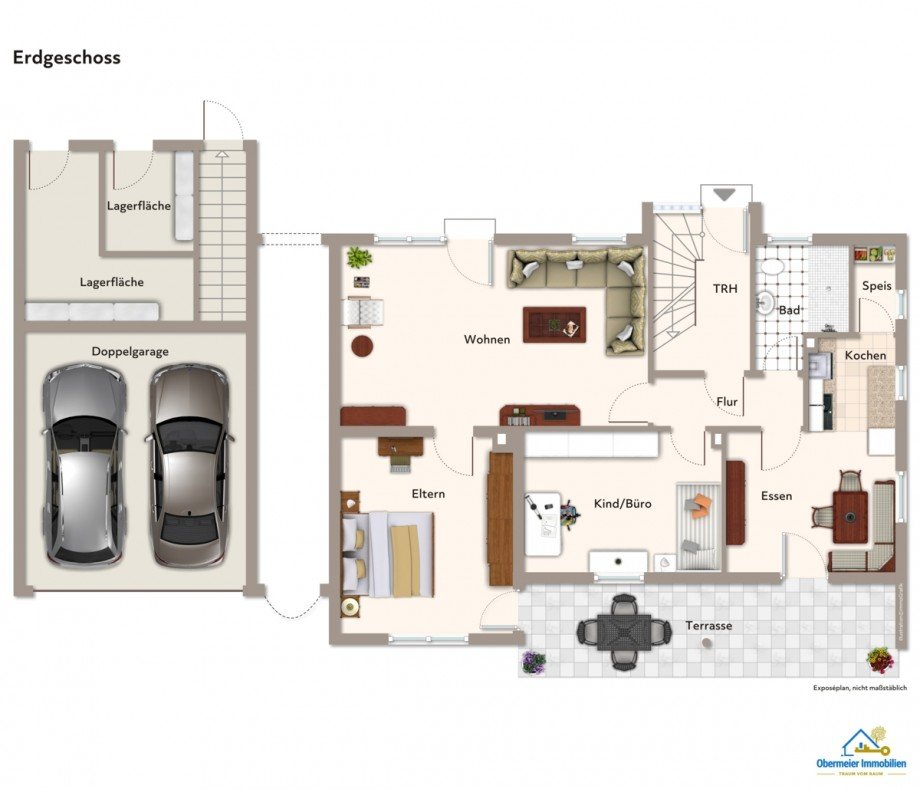 Grundriss EG Zweifamilienhaus Kelheim