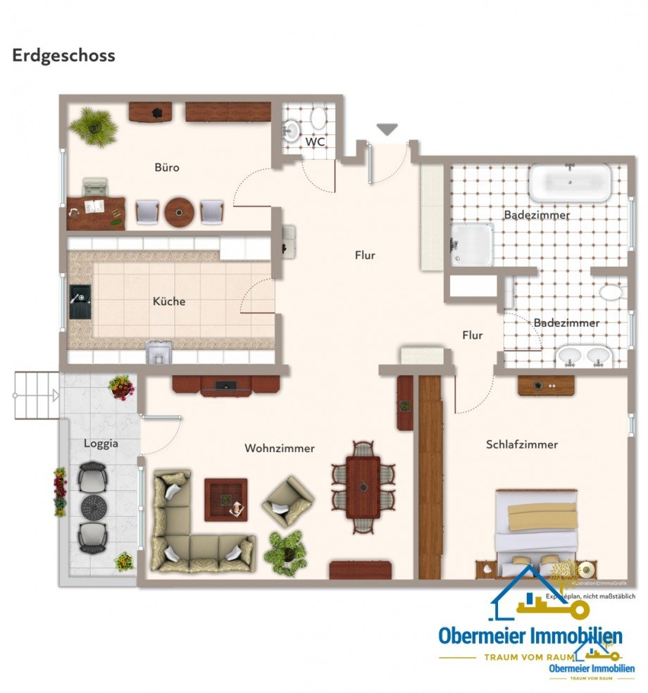 Grundriss Erdgeschosswohnung Regenstauf / Steinsberg