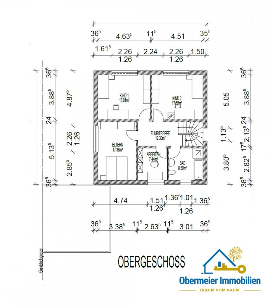 Grundriss OG Einfamilienhaus Bodenw�hr