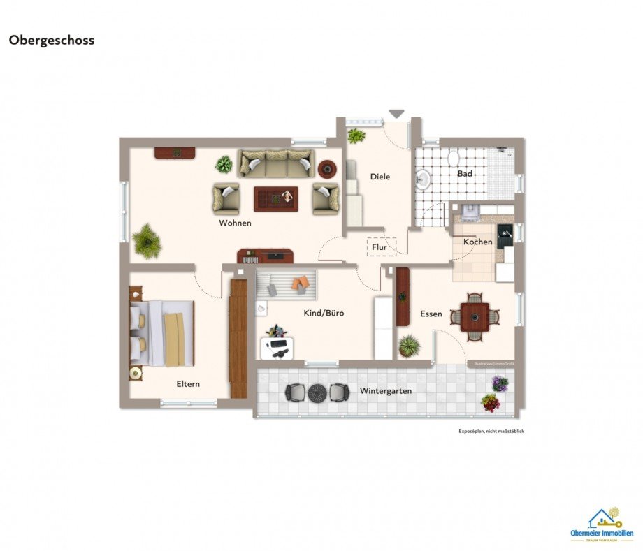 Grundriss OG Zweifamilienhaus Kelheim