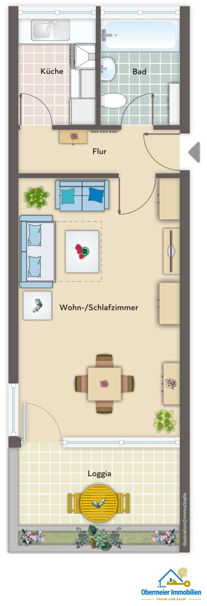 Grundriss 3. OG Etagenwohnung Regensburg