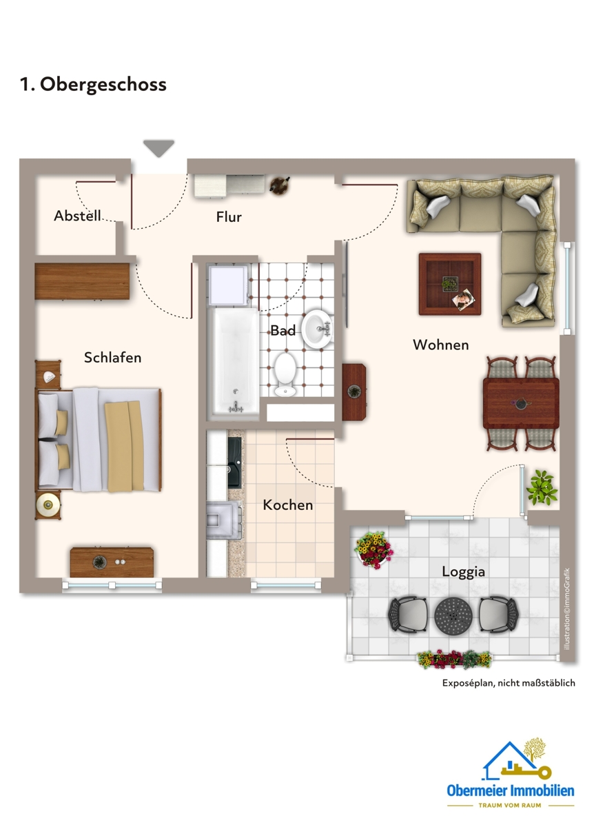 Grundriss 1. OG Etagenwohnung M�nchen / Untermenzing